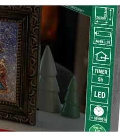 Crèche De Noël Lumineuse, Effet Neige