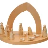 Crèche De Noël Vide A Fabriquer En Bois, 20 Cm