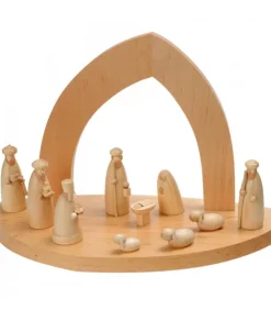 Crèche De Noël Vide A Fabriquer En Bois, 20 Cm