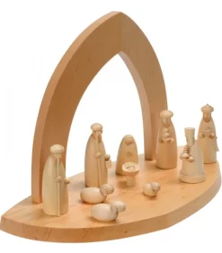 Crèche De Noël Vide A Fabriquer En Bois, 20 Cm