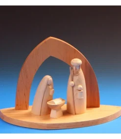 Crèche De Noël Vide A Fabriquer En Bois, 20 Cm