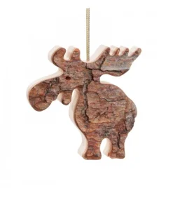 Déco De Noël, Elan En Bois A Suspendre, 6,5Cm
