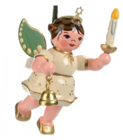 Déco Sapin De Noël, Ange Avec Une Bougie