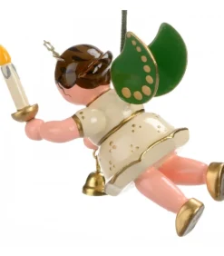 Déco Sapin De Noël, Ange Avec Une Bougie