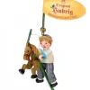 Décoration Sapin De Noël Vintage, Petit Garcon Sur Un Cheval En Bois