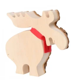 Elan En Bois Avec Noeud Rouge 14 Cm