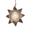 Etoile En Bois, Motif Cisele Crèche, 10 Cm