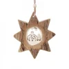 Etoile En Bois, Motif Cisele Crèche Et Etoile, 10 Cm
