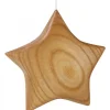 Etoile En Bois Poli A Suspendre 7,5 Cm