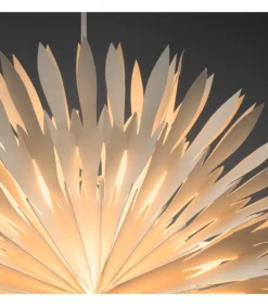 Etoile Lumineuse Electrique En Papier A Suspendre, Blanche, 60 Cm