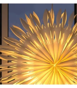 Etoile Lumineuse Electrique En Papier A Suspendre, Blanche, 60 Cm