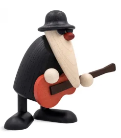 Figurine Musicien Jazz, Guitariste Avec Guitare Rouge