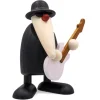 Figurine Musicien Jazz, Guitariste Avec Guitare Blanche