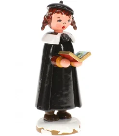 Fillette Chanteuse Avec Livre De Chants- Village De Noël Miniature