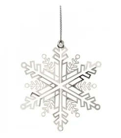 Flocon De Neige Design En Metal Couleur Argent A Accrocher