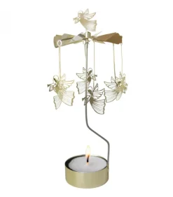 Grand Carrousel De Noël Anges Dores Volants, 28 Cm