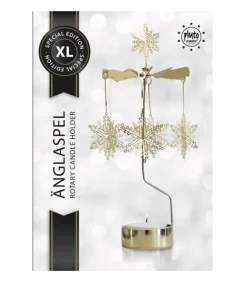 Grand Carrousel De Noël Flocons De Neige Dores, 28 Cm