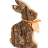 Grand Lapin En Bois Assis, 15 Cm