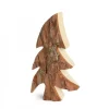 Grand Sapin En Bois, Forme Penchee, 30 Cm