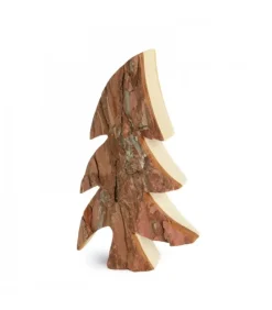 Grand Sapin En Bois, Forme Penchee, 30 Cm