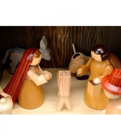 Grande Crèche De Noël En Bois Avec Personnages