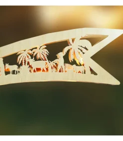 Grande Etoile Lumineuse En Bois A Suspendre