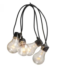 Guirlande Lumineuse De Terrasse 10 M Extensible, 10 Ampoules Ambrees