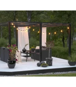 Guirlande Lumineuse De Terrasse 10 M Extensible, 10 Ampoules Ambrees