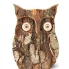 Hibou En Bois D'Ecorce, 10 Cm