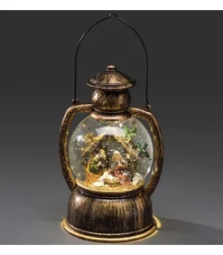 Lanterne À Neige, Crèche De Noël, 20 Cm