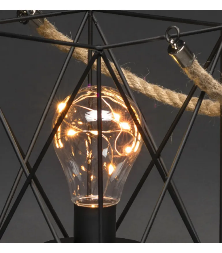 Lanterne Lumineuse A Led En Metal, Carree, 19 Cm