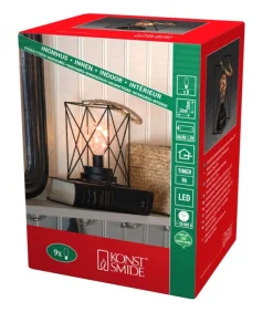 Lanterne Lumineuse A Led En Metal, Carree, 19 Cm