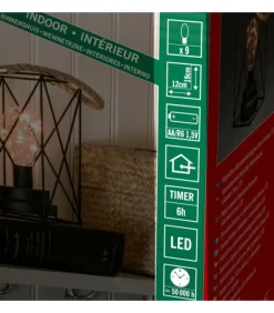 Lanterne Lumineuse A Led En Metal, Carree, 19 Cm