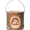 Lanterne Photophore En Bois, Cerf En Foret