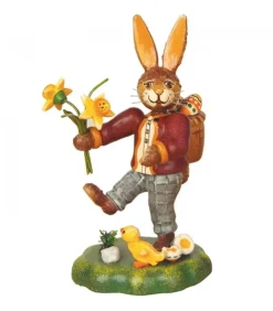 Lapin De Paques En Bois Avec Narcisse