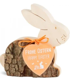 Lapin En Bois Couche, 9 Cm