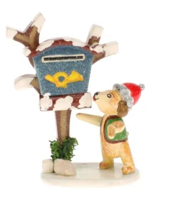 Livreur De Journaux, Chien - Village De Noël Miniature