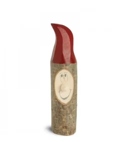 Lutin En Bois Père Noël Avec Bonnet Rouge Peint, 8,5 Cm
