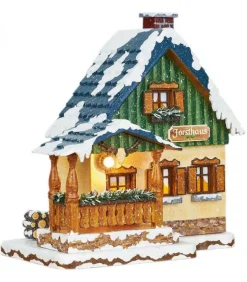 Maison Eclairee Pour Figurine De Noël Miniature Winterkinder, La Maison Forestiere