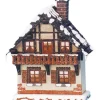 Maison Eclairee Pour Village De Noël Miniature Winterkinder, Maison Avec Balcon