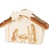 Mini Crèche De Noël En Bois 4 Cm, Avec Nativite Gravee Au Laser
