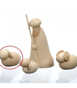 Mouton En Bois Pour Crèche De Noël, 4 Cm
