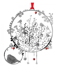 Oiseaux En Metal Argente A Suspendre