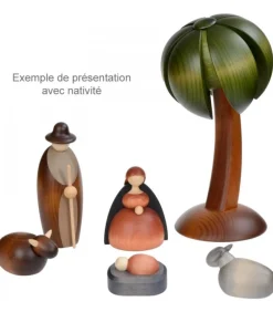 Palmier En Bois Décoratif Pour Crèche De Noël, 22 Cm