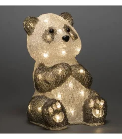 Panda Lumineux Led 27 Cm En Acrylique, 40 Diodes Blanc Chaud