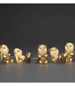 Pandas Lumineux En Acrylique Led, Lot De 5, 11,5 Cm