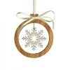 Pendentif En Bois D'Olivier Motif Cristal De Neige N°2