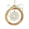 Pendentif En Bois D'Olivier 7Cm, Motif Cristal De Neige N°3