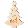 Pendentif Sapin De Noël En Bois, Crèche De Noël