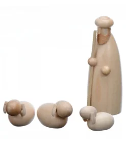 Personnage De Crèche, Berger Et Moutons, 6 Cm